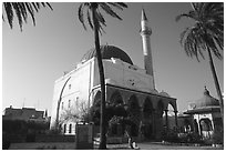 Mosque of El-Jazzar Pasha, Akko (Acre). Israel (black and white)