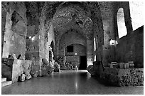 Subtaerranean Crusader City, Akko (Acre). Israel (black and white)