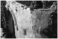 Wall with blue tint in the old city of Safed (Tsfat). Israel (black and white)