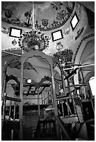 Synagogue interior, Safed (Tzfat). Israel (black and white)