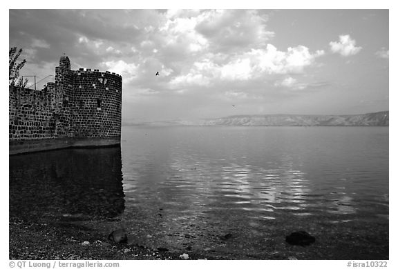 Old fort wall on the Sea of Gallilee. Israel