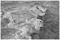 The site of the former Roman Camp, Masada. Israel ( black and white)