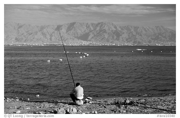 Fishing in the Red Sea, Eilat. Negev Desert, Israel