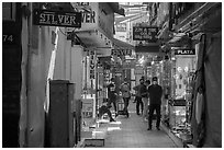 Alley in Gold Souk, Deira. United Arab Emirates ( black and white)