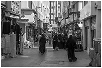 Street, Deira Souk. United Arab Emirates ( black and white)