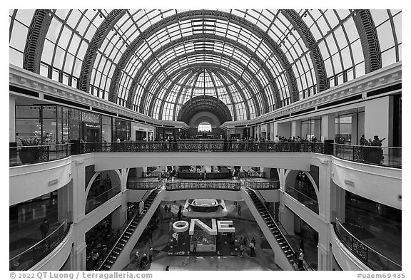 Inside the Mail of the Emirates. United Arab Emirates (black and white)