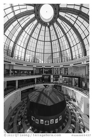 Rotunda, Mail of the Emirates. United Arab Emirates (black and white)