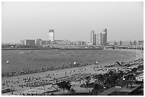 JBR Beach, Dubai Marina. United Arab Emirates ( black and white)