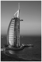 Burj Al Arab. United Arab Emirates ( black and white)