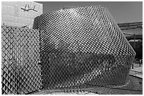 Mirrors and multicolored tiles, Pakistan Pavilion. Expo 2020, Dubai, United Arab Emirates ( black and white)