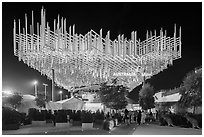 Australia Pavilion at night. Expo 2020, Dubai, United Arab Emirates ( black and white)