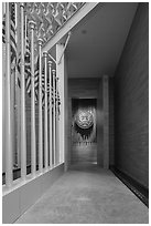 Entrance, USA Pavilion. Expo 2020, Dubai, United Arab Emirates ( black and white)