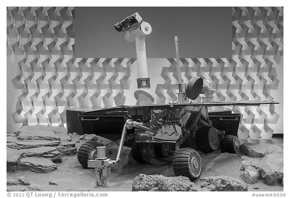 Model of Mars Exploration rover, USA Pavilion. Expo 2020, Dubai, United Arab Emirates
