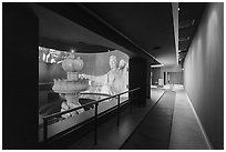 Looking back at entrance from Exhibit 1, USA Pavilion. Expo 2020, Dubai, United Arab Emirates ( black and white)