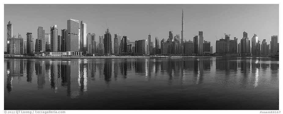 Downtown Dubai skyline from Business Bay. United Arab Emirates