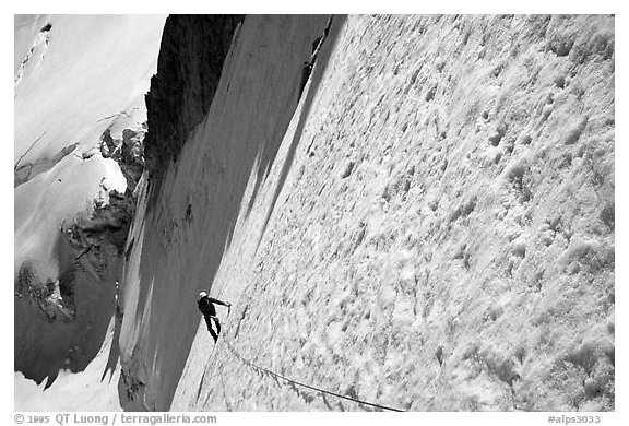 On the  North face of Tour Ronde, Mont-Blanc range, Alps, France.