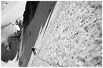 On the  North face of Tour Ronde, Mont-Blanc range, Alps, France. (black and white)