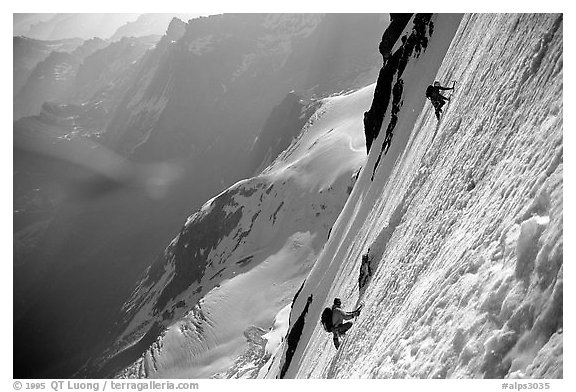 On the North face of Grande Casse, Vanoise, Alps, France.