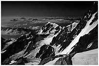 Bionnassay ridge from the Jaccoux-Domenech route, Italy. (black and white)