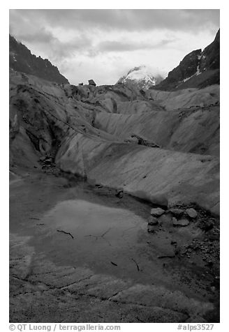 Glacial pool in Mer de Glace. Alps, France