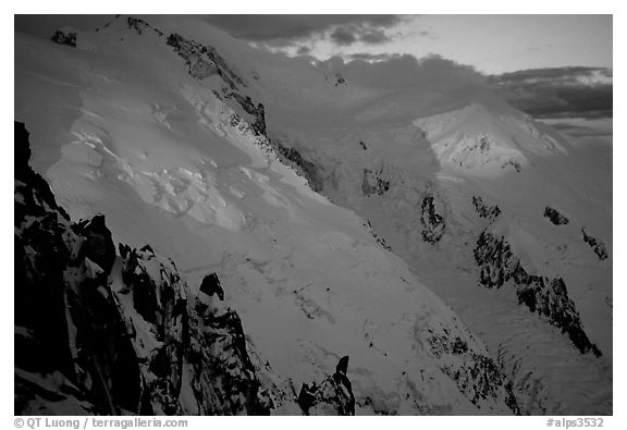 North Face of Mont-Blanc and Dome du Gouter, France.