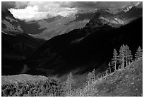 Val Veni,  Mont-Blanc range, Alps, Italy. (black and white)