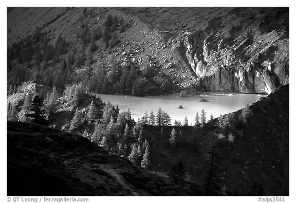 Glacial pond in Val Veni,  Mont-Blanc range, Alps, Italy.