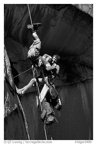 Having some fun 3000 feet above the deck. Yosemite, California