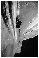 Portaledge bivy on the Dihedral wall. Yosemite, California (black and white)