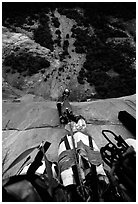 Lots of haul bags. El Capitan, Yosemite, California (black and white)