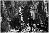 Back on flat ground at least. El Capitan, Yosemite, California (black and white)