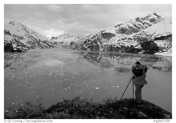 Photographing John Hopkins Inlet. Glacier Bay National Park, Alaska