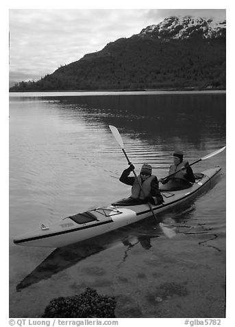 Kayakers in Hugh Miller Inlet. Glacier Bay National Park, Alaska