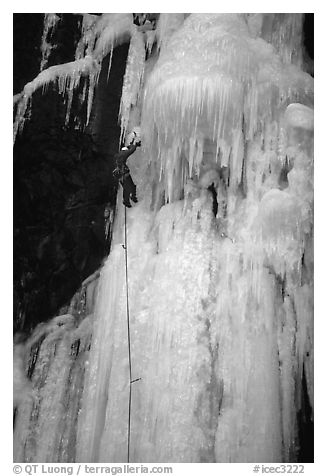 Stalactite of the Moulins Falls, La Grave. Alps, France