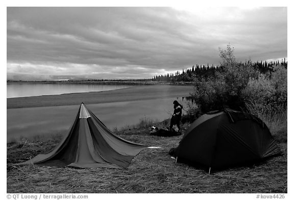 Camp on a bluff overlooking the Kobuk River. Kobuk Valley National Park, Alaska