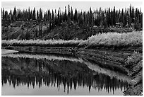 Cabin on the shores of Kobuk River. Kobuk Valley National Park, Alaska (black and white)