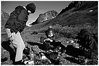 Camp breafast. Lake Clark National Park, Alaska (black and white)