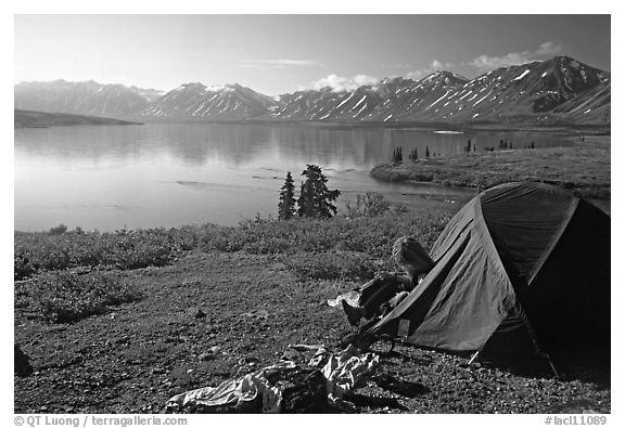 Camp above Twin Lakes. Lake Clark National Park, Alaska