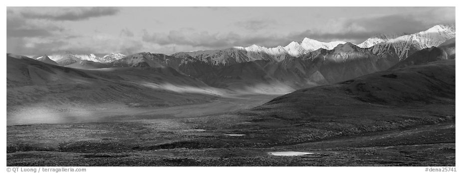 Evening light on Alaska Range. Denali  National Park (black and white)