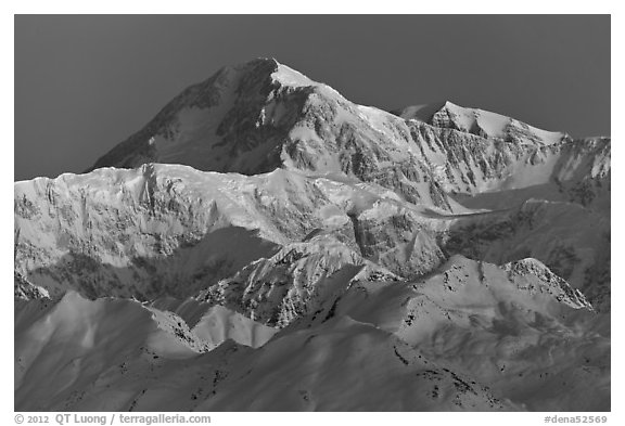 Mt McKinley, winter sunrise. Denali National Park, Alaska, USA.