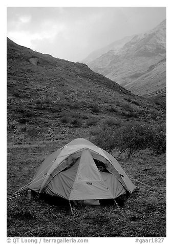 Camping in Arrigetch Valley. Gates of the Arctic National Park, Alaska