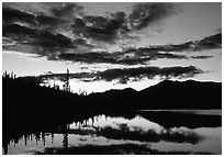 Alatna River valley near Circle Lake, sunset. Gates of the Arctic National Park, Alaska, USA. (black and white)