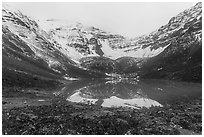 Lake and Three River Mountain. Gates of the Arctic National Park ( black and white)