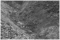 Narrow valley with stream. Gates of the Arctic National Park ( black and white)