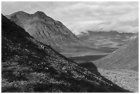 Kollutuk Mountain and Inukpasugruk Valley. Gates of the Arctic National Park ( black and white)