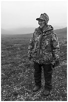 Nunamiut man. Gates of the Arctic National Park ( black and white)