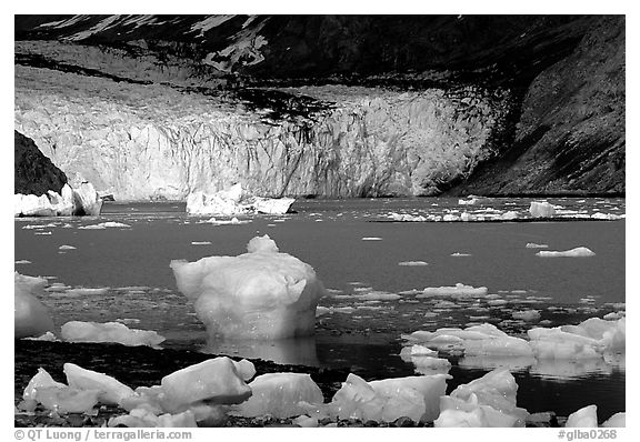 Mc Bride glacier. Glacier Bay National Park (black and white)