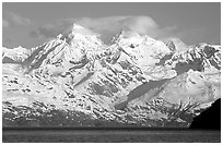 The Fairweather range, West arm. Glacier Bay National Park ( black and white)