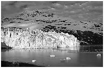 Lamplugh tidewater glacier and Mt Cooper. Glacier Bay National Park ( black and white)