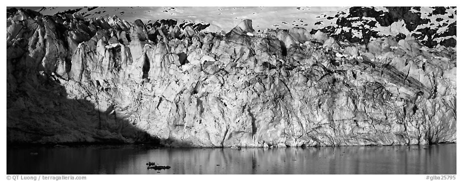 Ice wall. Glacier Bay National Park (black and white)